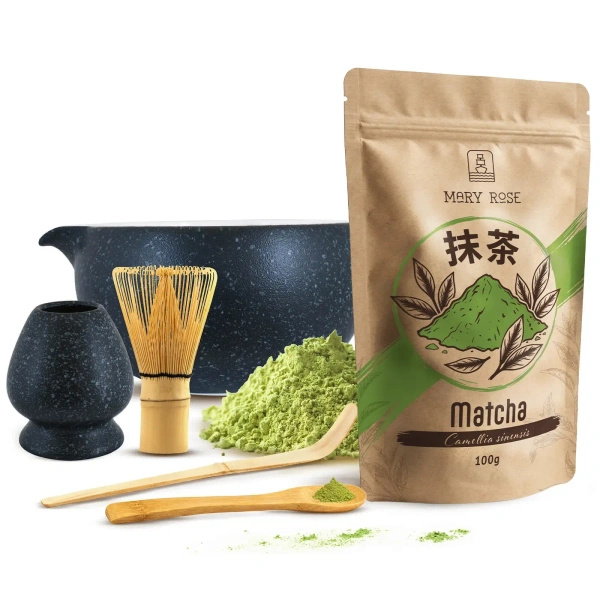 Juego para preparar té matcha: matcha 100g + accesorios