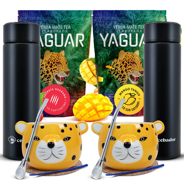 Yerba Mate Yaguar Termo Set para Dos 1000g