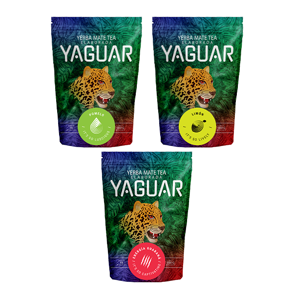 Yerba Mate Yaguar Set varios sabores 3 x 500 g