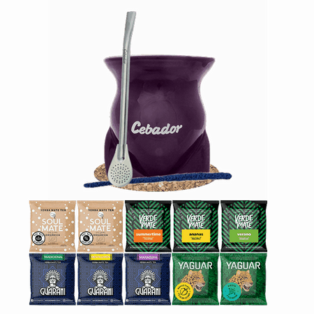 Set de Yerba Mate 10x50g Calabaza + Bombilla