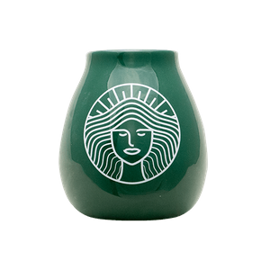 Mate de cerámica con logo Pachamama (verde) 350 ml