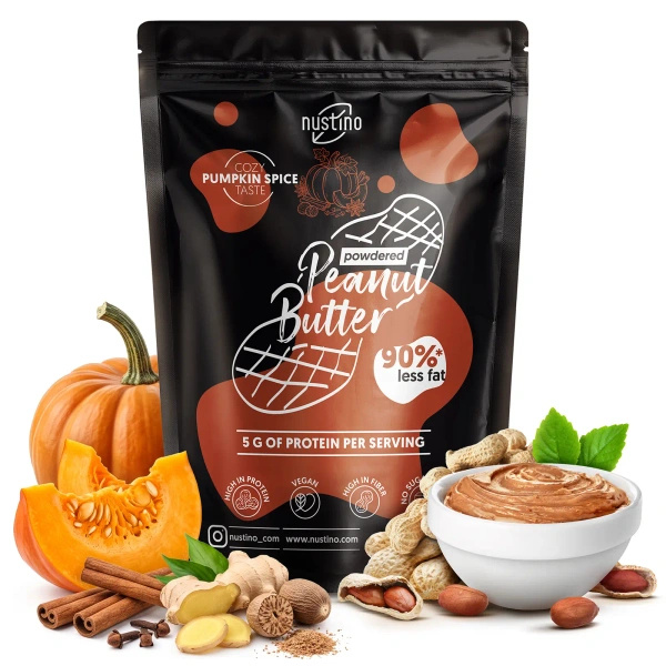 Nustino – Mantequilla de cacahuete en polvo – Pumpkin Spice (sin azúcar añadido) 400 g