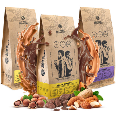 Set de Bro Coffee Roastery Colombia Medellin + Nicaragua Colibrí Azul + Brazil Cerrado 3x1kg (3kg)