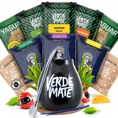 Set de Yerba Mate 10x50g Calabaza + Bombilla