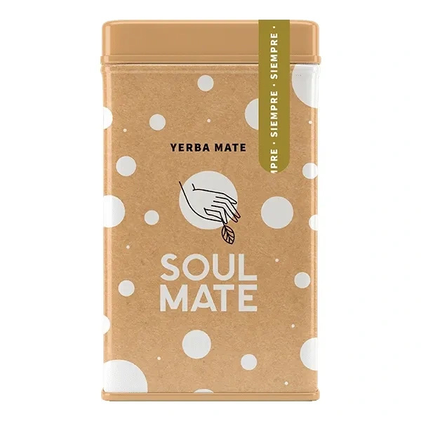 Yerbera – Lata metálica + Soul Mate Orgánica Siempre 0,5 kg