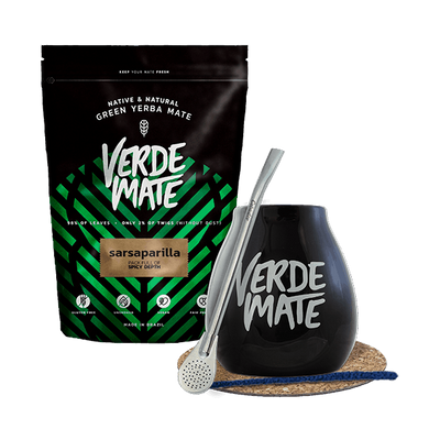 Yerba Mate Set Sarsaparilla 0,5kg con calabaza y bombilla