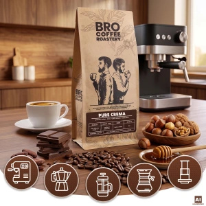 Bro Coffee Roastery – Café en grano Pure Crema 400 g