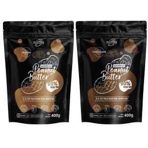 Set de mantequilla de cacahuete en polvo Nustino: Classic + Chocolate 2x400g