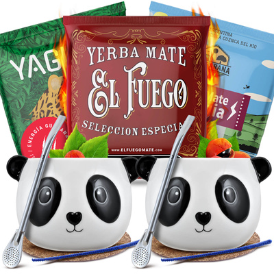 Yerba Mate Energia Set PARA DOS Calabaza Bombilla