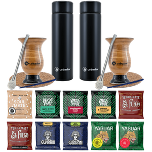 Yerba Mate Termo Bombilla Set para Dos 500g
