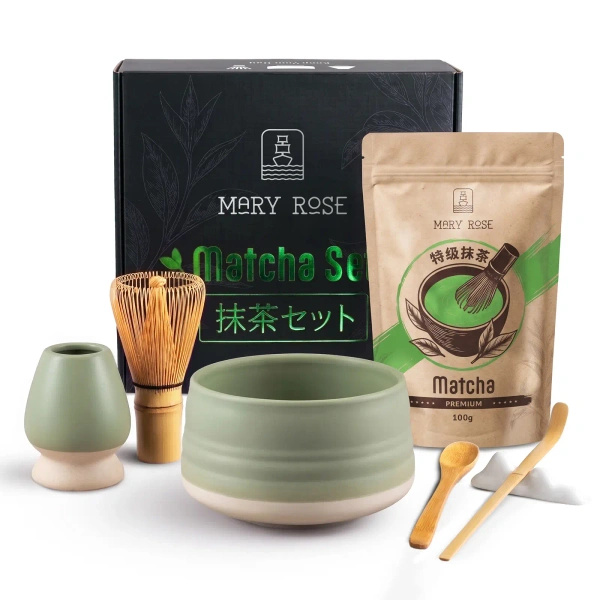Set de regalo: matcha + matchawan + accesorios de bambú