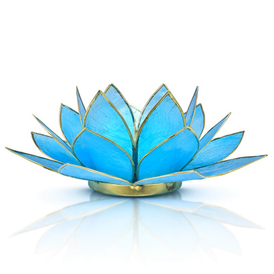 Portavelas "Lotus Flower" - azul