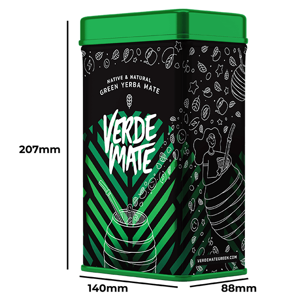 Yerbera – Lata metálica + Verde Mate Green Mango & Maracuya 0,5 kg