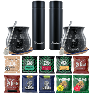 Yerba Mate Termo Bombilla Set para Dos 500g