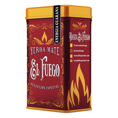 Yerbera – Lata metálica + El Fuego Energia Guarana 0,5 kg
