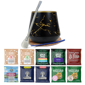 Set de Yerba Mate: muestras 10x50g Calabaza + Bombilla