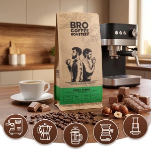 Bro Coffee Roastery – Café arábica en grano Brazil Samba Premium 1 kg