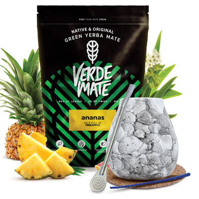 Set de Yerba Mate Verde Mate 500g 0,5kg Calabaza + Bombilla