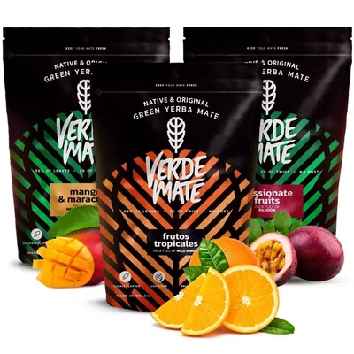 Verde Mate Green juego yerba mate afrutado 3x500 1,5kg