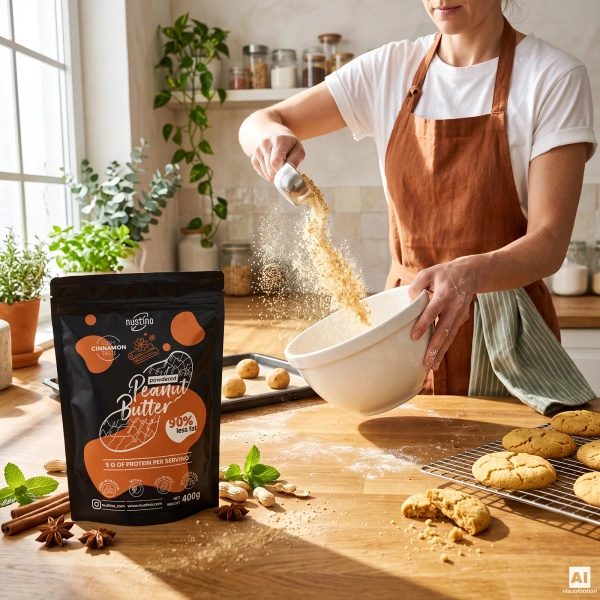 Nustino – Mantequilla de cacahuete en polvo – Cinnamon (sin azúcar añadido) 400 g