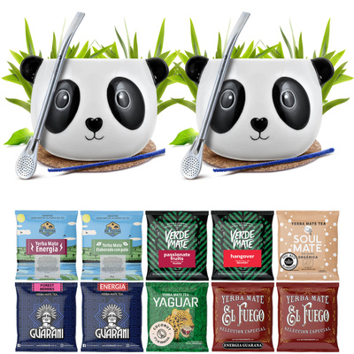 Yerba Mate Set PARA DOS Calabaza Bombilla