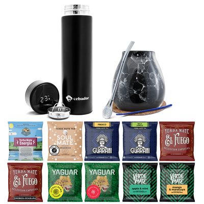 Set de inicio de Yerba Mate 10x50g 500g Termo