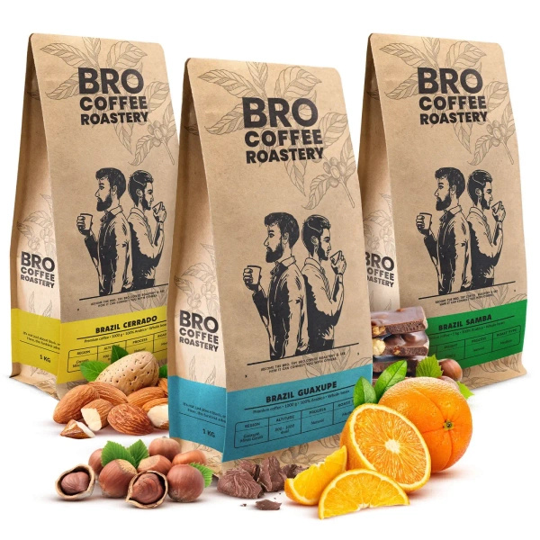 Set de Bro Coffee Roastery Brazil Samba + Brazil Guaxupe + Brazil Cerrado 3x1kg (3kg)