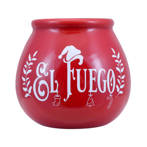 Calabaza de cerámica con el logotipo de El Fuego - Christmas Edition (rojo) 300 ml