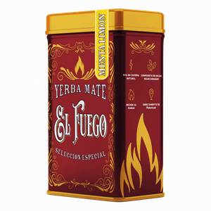 Yerbera – Lata metálica + El Fuego Menta Limon 0,5 kg