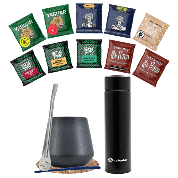 Set de Yerba Mate 500g calabaza 10x50g termo