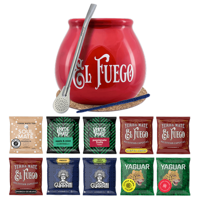 Yerba Mate Set 10x50g Calabaza Bombilla 500g