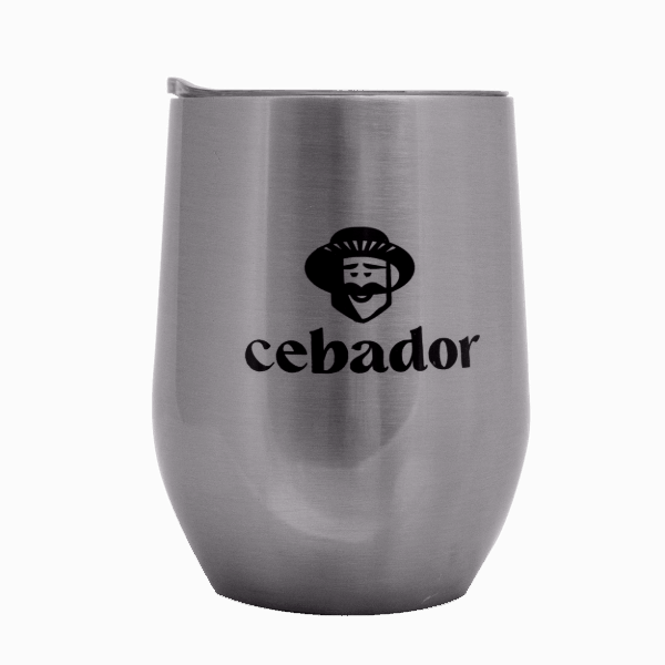 TermoLid – mate de acero inoxidable con tapa – Cebador (plateado) – 350 ml