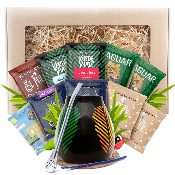 Set de regalo de Yerba Mate 10x50g 500g Calabaza + Bombilla