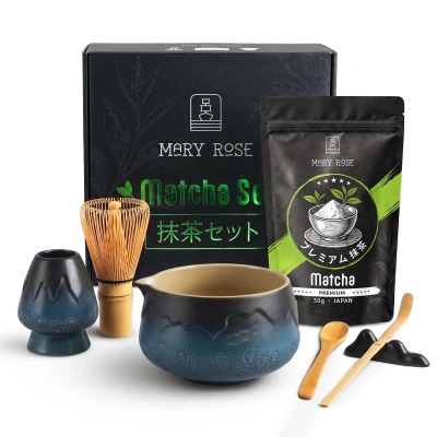 Set de regalo: matcha japonés premium + matchawan + accesorios de bambú