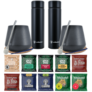 Yerba Mate Termo Bombilla Set para Dos 500g