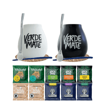 Set de Yerba Mate 10x50g 2x Calabaza + 2x Bombilla