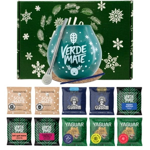 Set de regalo de invierno Yerba Mate 10x50g Calabaza + Bombilla