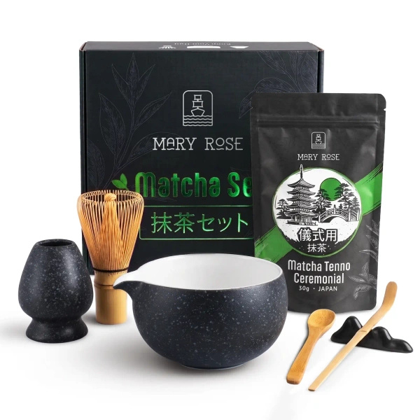 Set de regalo: matcha ceremonial japonés + matchawan + accesorios de bambú