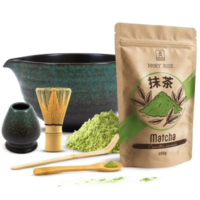 Juego para preparar té matcha: matcha 100g + accesorios