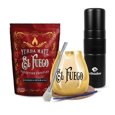 Set de Yerba Mate El Fuego 500g 0,5kg Yerbomos XL + Calabaza + Bombilla
