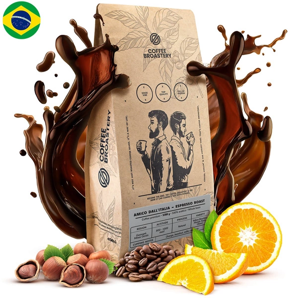 Coffee Broastery - Café arábica en grano Amico dall'Italia Espresso Roast 400 g