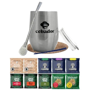 Set de Yerba Mate: muestras 10x50g + TermoLid + Bombilla