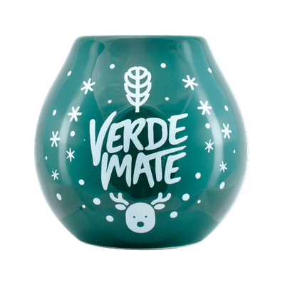 Calabaza de cerámica con el logotipo de Verde Mate - Winter Time 350 ml