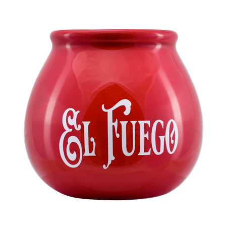 Calabaza de cerámica con el logotipo de El Fuego (rojo) 300 ml